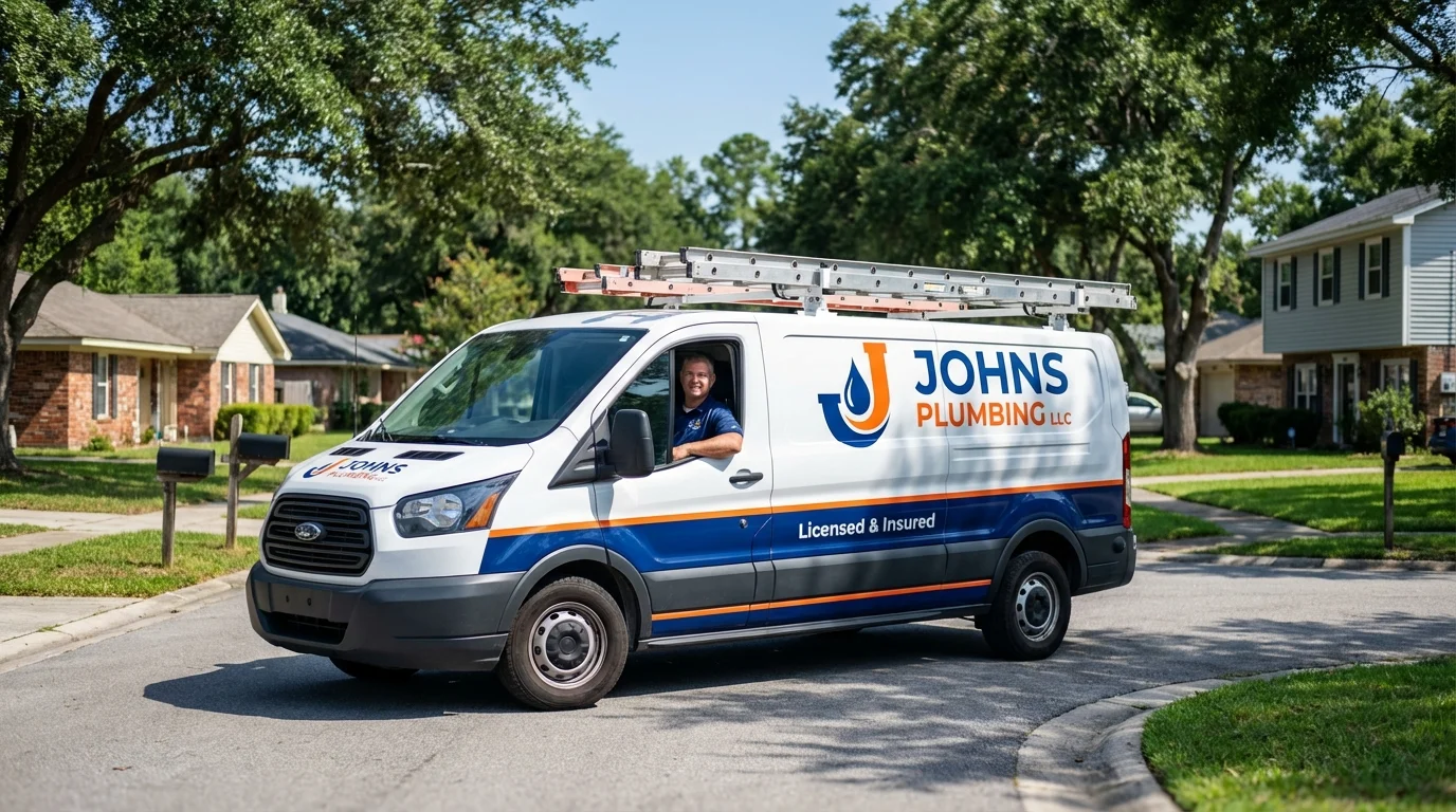 Johns Plumbing LLC service van in Lake Villa, IL