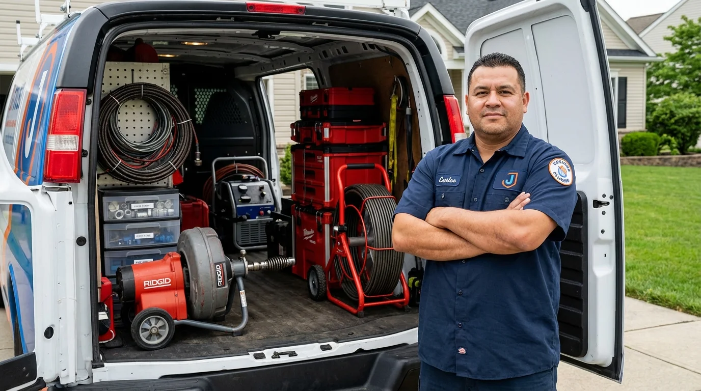 Professional drain cleaning equipment and Johns Plumbing LLC plumber in Lake Villa