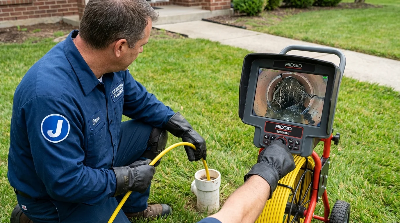 Sewer camera inspection being performed by Johns Plumbing LLC in Lake Villa