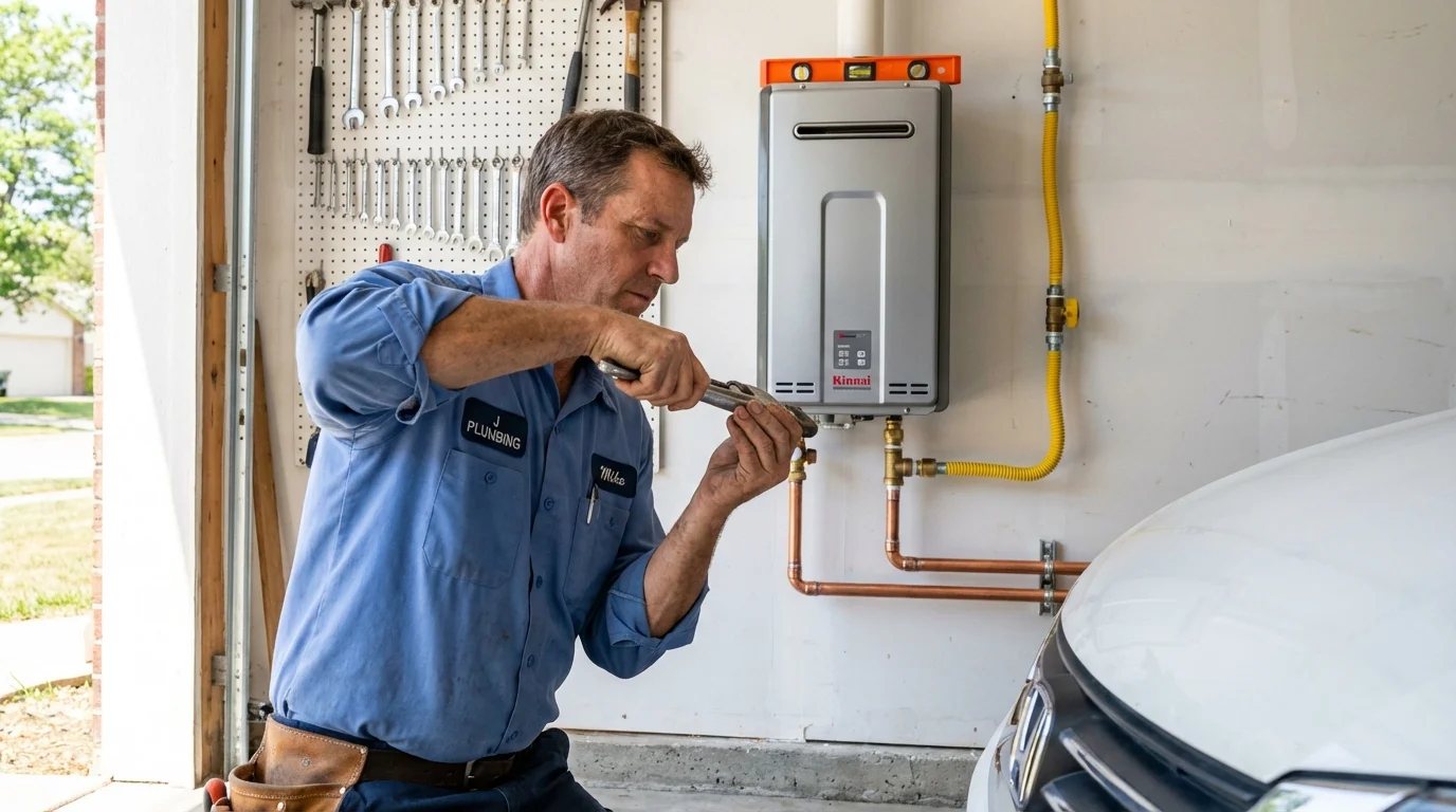 Tankless water heater installation by a Johns Plumbing LLC plumber in Lake Villa